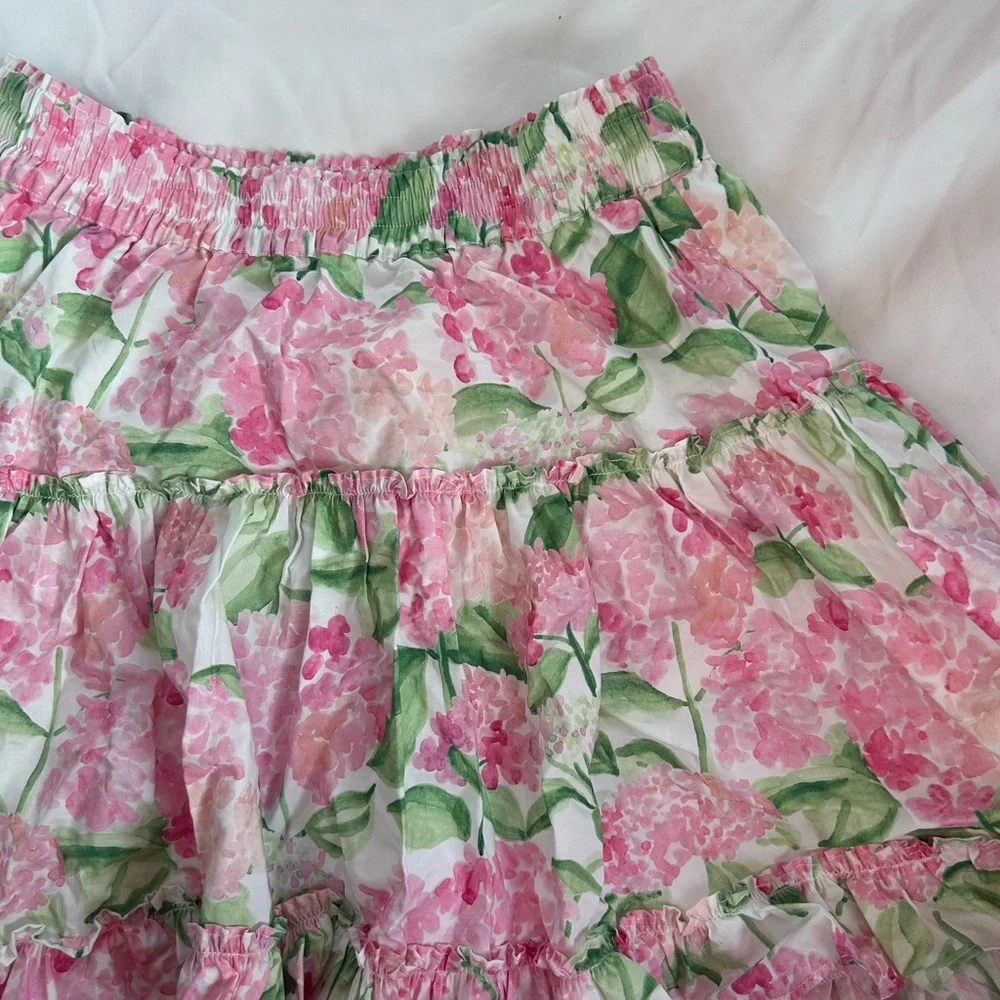 Hill House Paz Skirt Pink Hydrangeas size M NWT - Picture 6 of 6